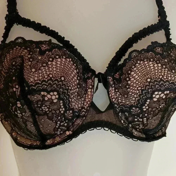 Adore me Victoria secret Feminine Sexy Burnout balconette lace trimmed bra 34DD - Picture 2 of 6